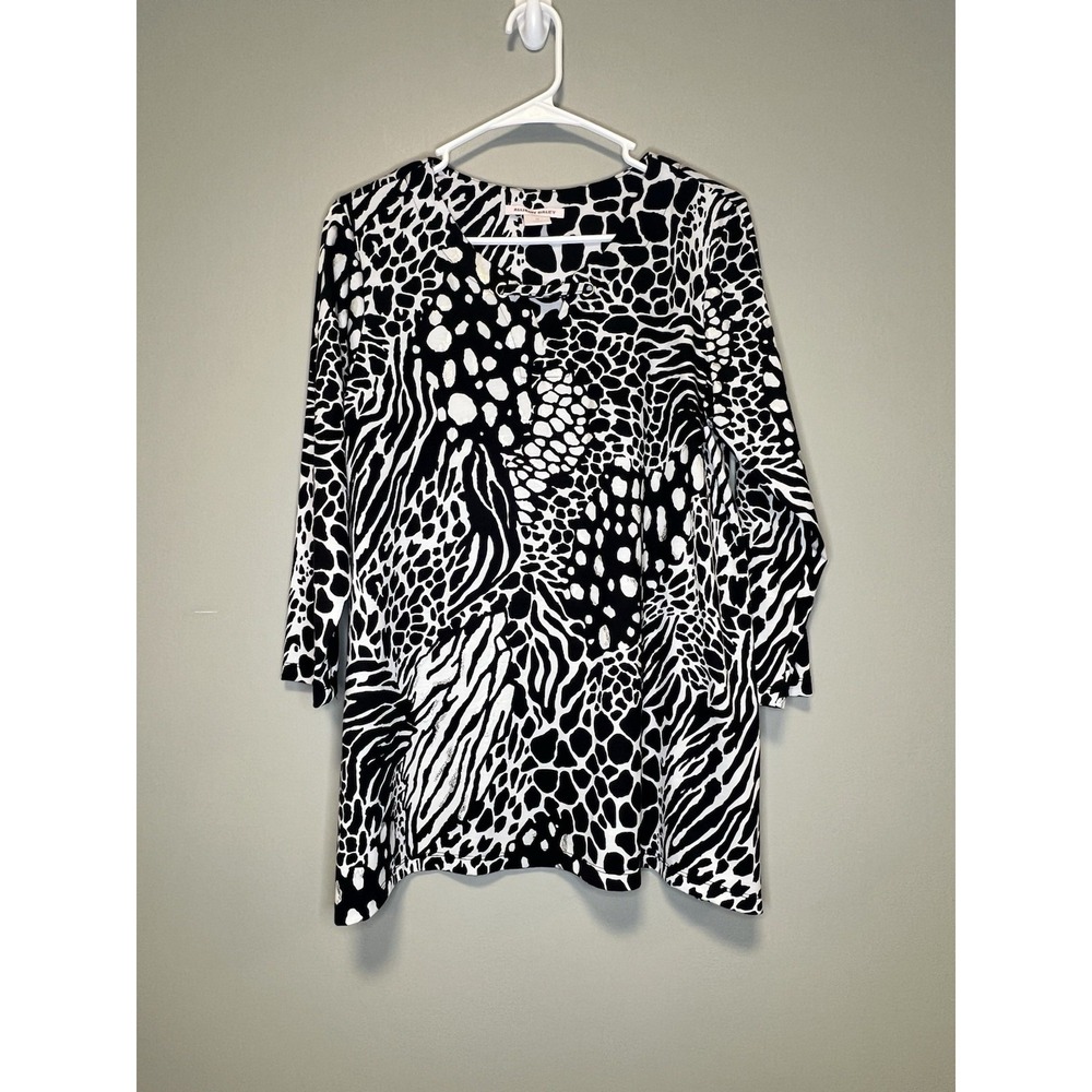 Allison Daley Blouse Women's Medium Zebra Printโ